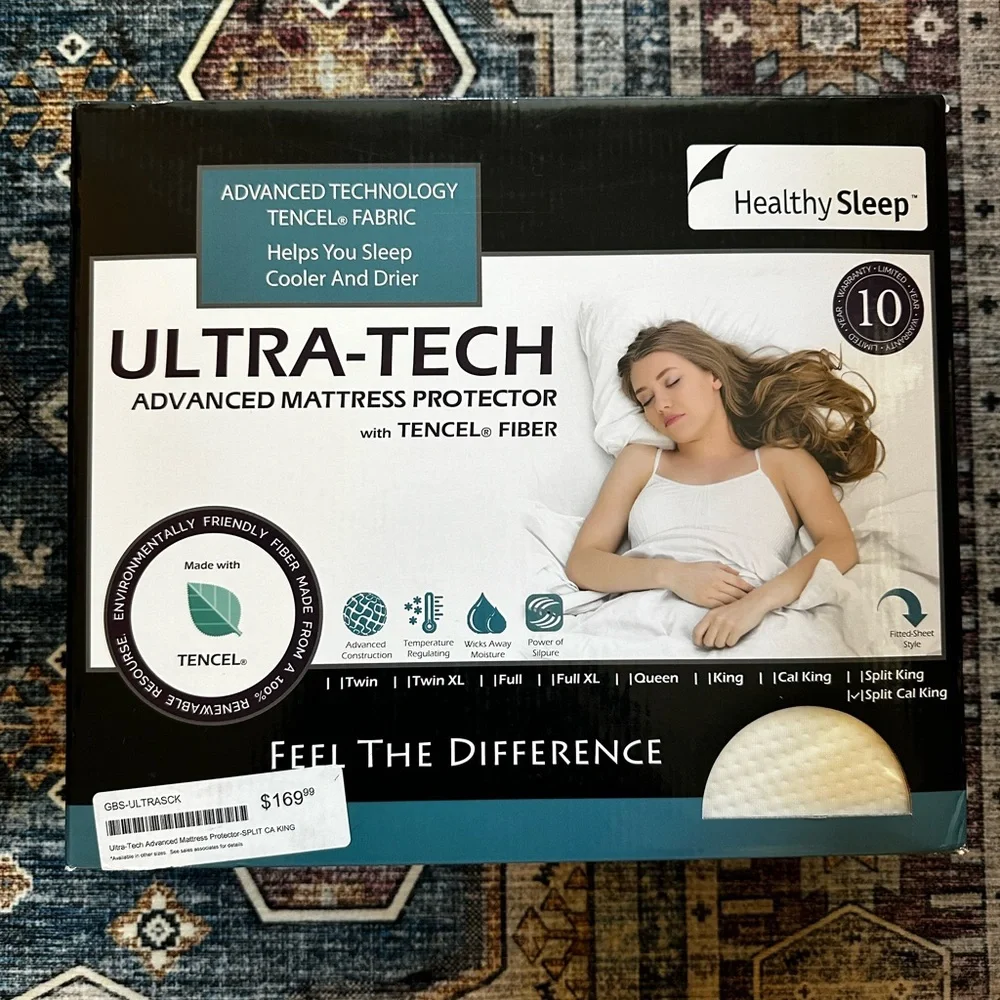 NIB Ultra-Tech Advanced Mattress Cover - Split Cal-King
